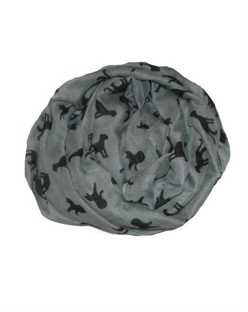 Køb grå tørklæder med sorte leopardmotiver online hos Smikka